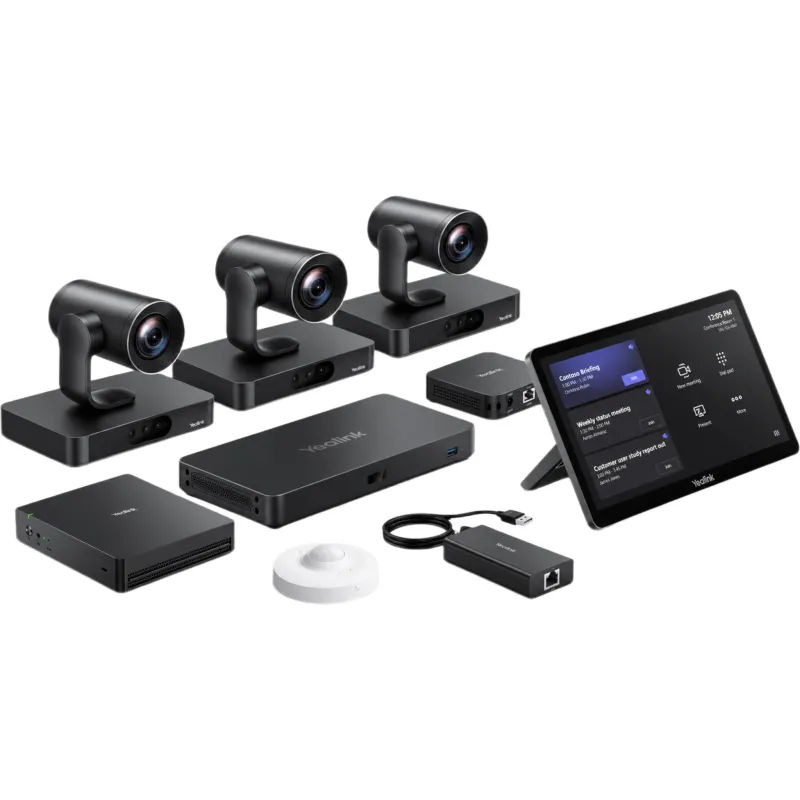 Sistema de Videoconferencia Yealink MVC-S98-C5U-004 para Microsoft Teams Rooms en Salas Extra Grandes con 3 Cámaras Inteligentes SmartVision 80 y Seguimiento por IA