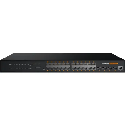 Switch Administrable L2+ Yealink RCH240 de 24 Puertos Gigabit PoE+ con 4 Puertos de Fibra Óptica y Presupuesto PoE de 370 W