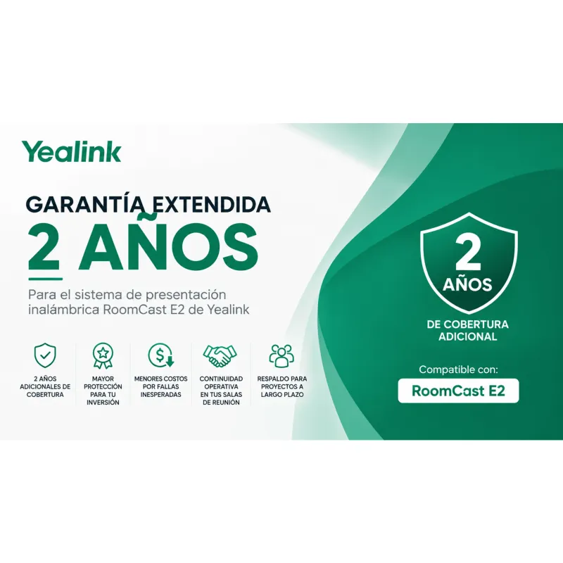 Garantía extendida de 2 años para RoomCast E2 de Yealink
