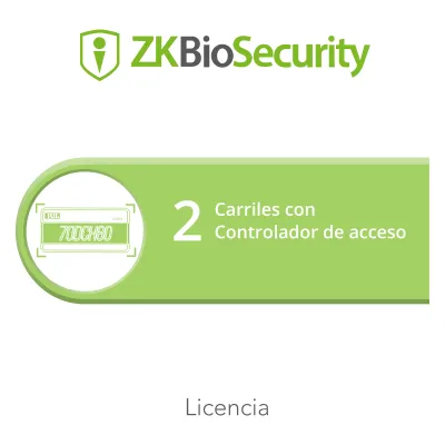 Licencia para ZKBiosecurity para modulo de estacionamiento de 2 carriles utilizando controlador de acceso