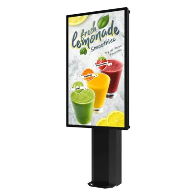 Montaje Tipo Kiosco para exterior Compatible con Pantallas de 55" Samsung OH55DS / Diseño Ultradelgado / METAL / Exterior IP65 / Base Pedestal 8"