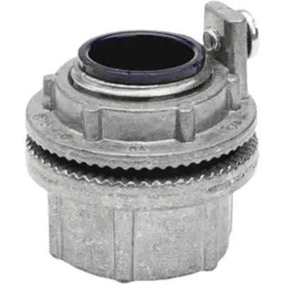 Conector Meyers de Aluminio de 2" con tornillo de puesta a tierra, disponible para Áreas Peligrosas Clase 1 División 2 de acuerdo con NEC 501.10, NEMA 3, 3R,4, 12.
