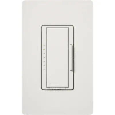 Atenuador de pared PRO LED+ con fase seleccionable y neutro opcional, 250 W LED/CFL o 500 W incandescente/halógeno/ELV, 120 V, para RadioRA 2 y RA2 Select, acabado Satin Snow