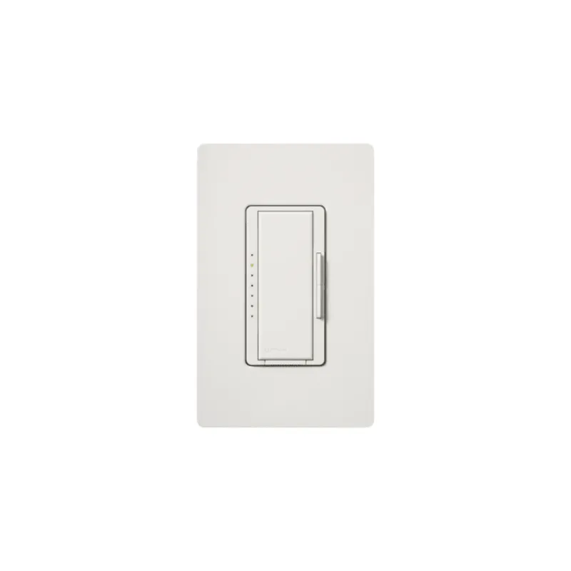 Atenuador de pared PRO LED+ con fase seleccionable y neutro opcional, 250 W LED/CFL o 500 W incandescente/halógeno/ELV, 120 V, para RadioRA 2 y RA2 Select, acabado Satin Snow