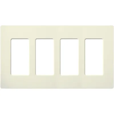 Placa de pared Satin Colors de 4 espacios sin tornillos visibles, color biscuit, para atenuadores, switches y controles Pico
