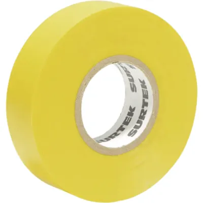 Cinta para aislar color Amarilla de 19 mm x 18 metros / Fabricada en PVC / Adhesivo acrílico.