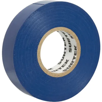 Cinta para aislar color Azul de 19 mm x 18 metros / Fabricada en PVC / Adhesivo acrílico.