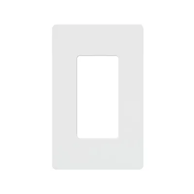 Placa de pared Claro de 1 espacio sin tornillos visibles, acabado blanco brillante, para atenuadores e interruptores Lutron de estilo decorador