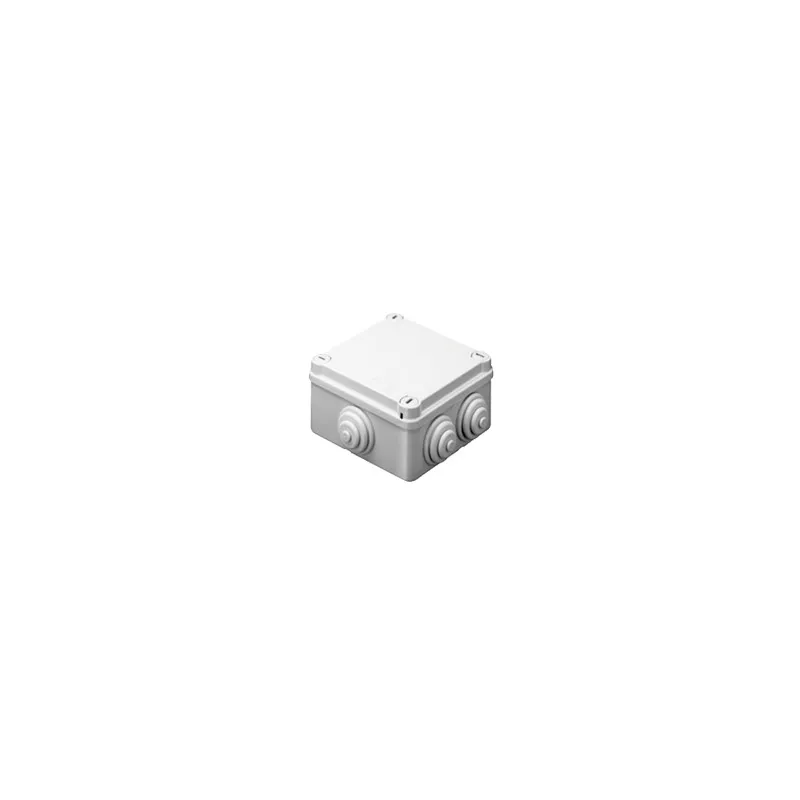 Caja Estanca de PVC Para Derivación y Conexión, 10 Entradas, Tapa con Tornillo de 1/4" de Vuelta, 150x110x70 mm (Área interna), Uso Exterior IP55, Material que no Propaga el Fuego y Libre de Hálogenos
