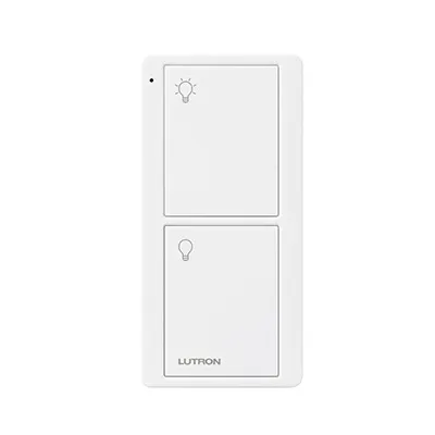 Control remoto inalámbrico Pico de 2 botones para encender y apagar luces, usable como control de mano o de pared, compatible con Caseta Wireless, RadioRA 2 y HomeWorks QS