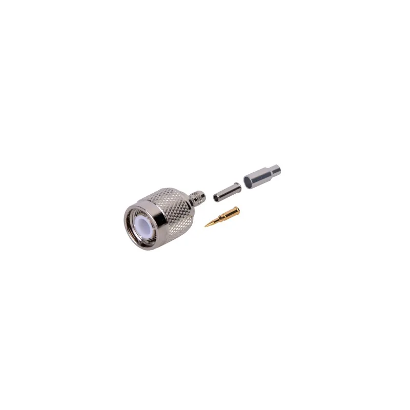 Conector TNC Macho de Anillo plegable para cables RG-174/U, BELDEN 8216.