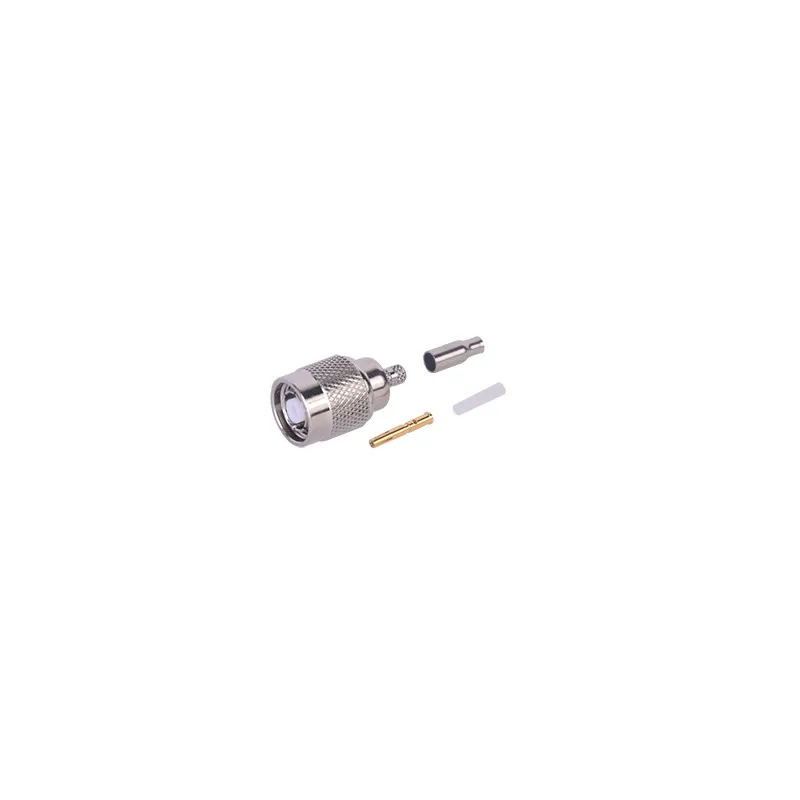Conector TNC Macho inverso de anillo plegable para cables RG-174/U, BELDEN 8216