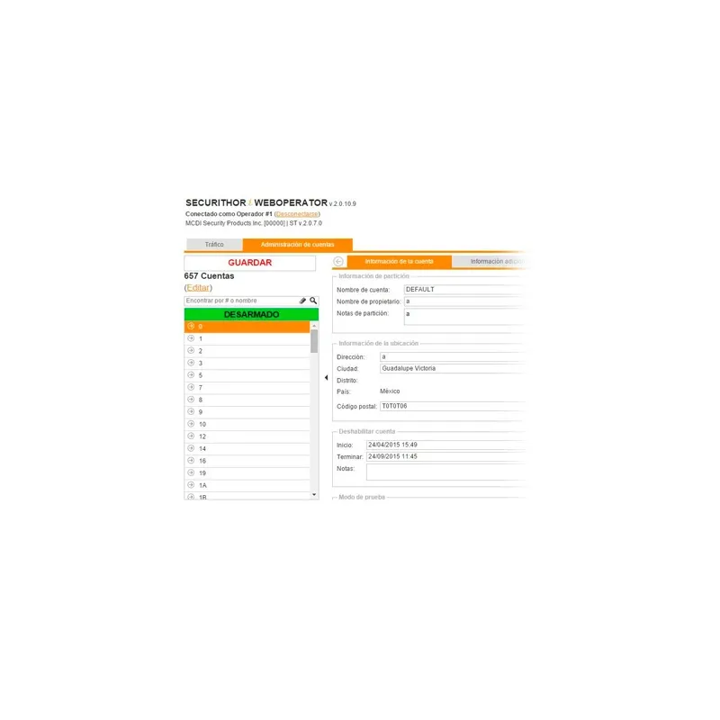 Licencia, Modulo acceso Web local o remota para operadores del Software de Monitoreo Securithor v 2.0