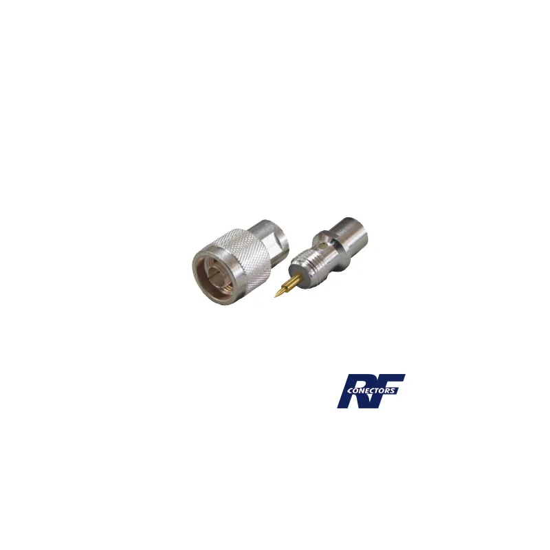 Conector N Macho de Rosca para Cables RG-8/U, 9913, 7810A, 8214, CNT-400, LMR-400, Plata/ Oro/ Teflón
