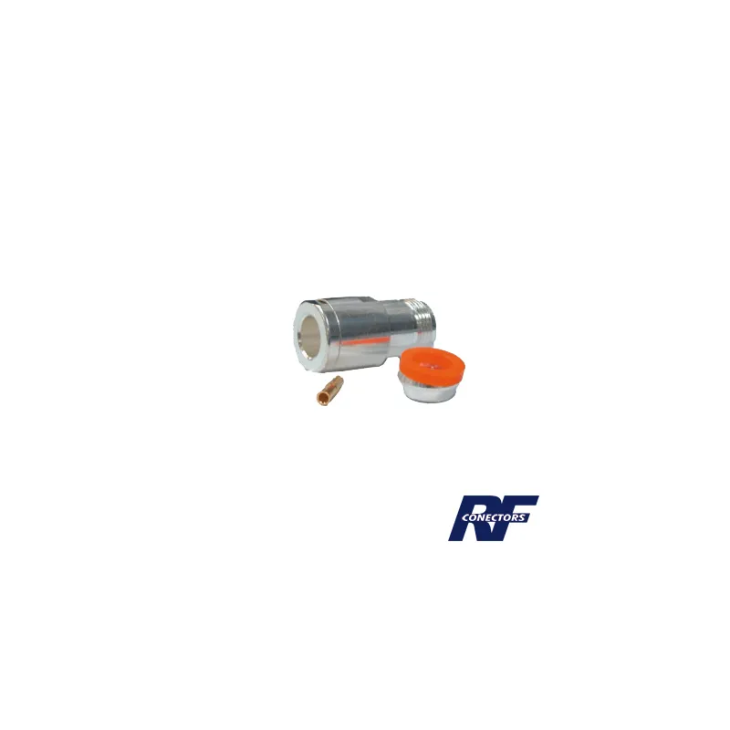 Conector N Hembra de Rosca para LMR-400, 9913, 7810A, 8214, CNT-400, RG8/U-SYS, R-FLASH-1113, Plata/ Oro/ Teflón.