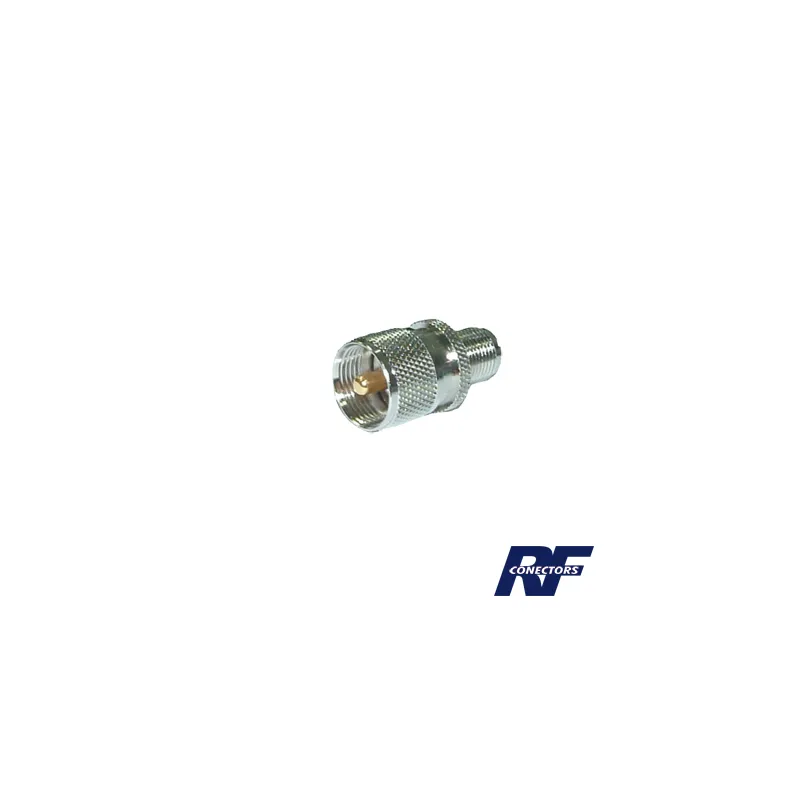 Adaptador en Línea de Conector TNC Hembra a UHF Macho (PL-259), Níquel/ Oro/ Teflón.