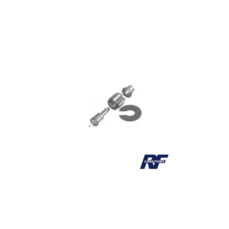Conector Mini UHF Macho para cables RG-58/U, RG-142/U, Níquel/ Plata/ Teflón.