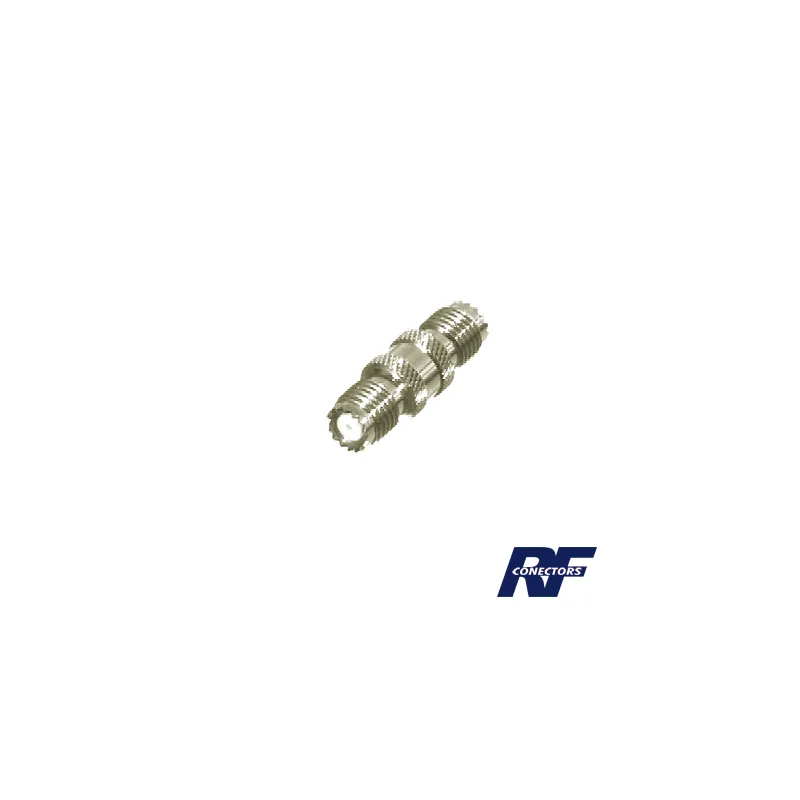 Adaptador Barril en Línea, de Conector Mini-UHF Hembra a Mini-UHF Hembra, Níquel/ Oro/ Teflón.