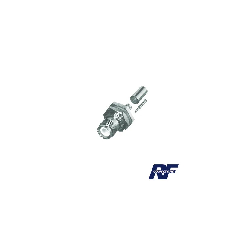 Conector TNC Hembra Inverso para Chasis de Anillo Plegable para Cable RG-58/U.