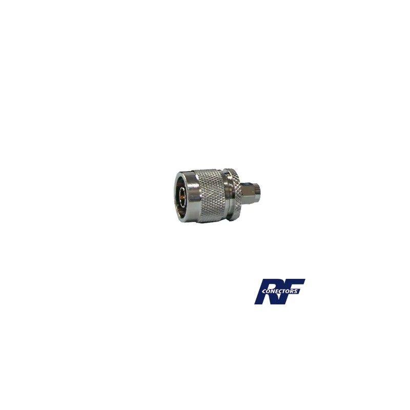 Adaptador en Línea de Conector SMA Macho a N Macho, Níquel/ Oro/ Teflón.