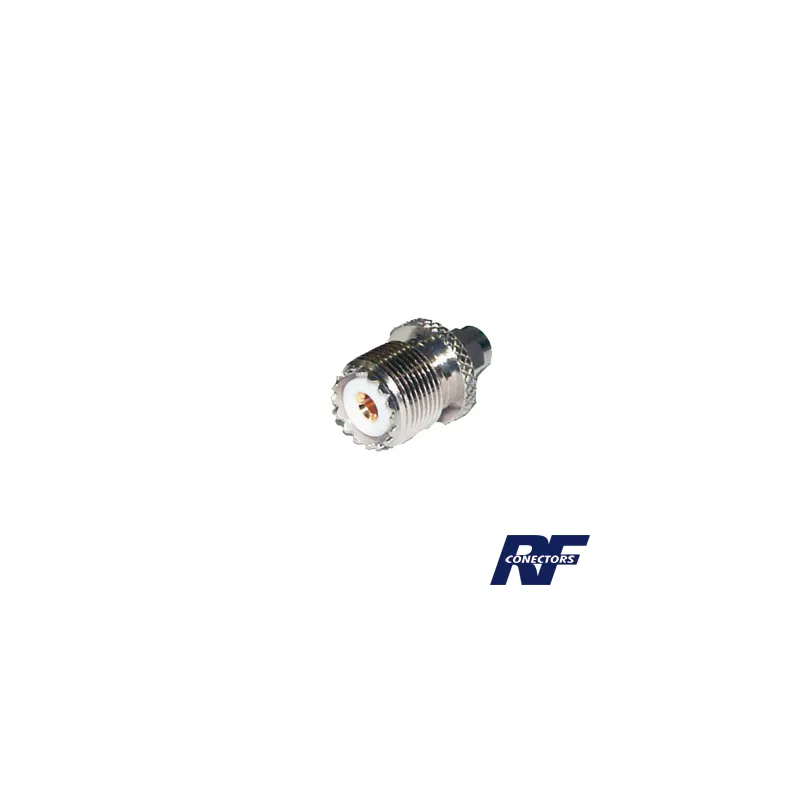Adaptador en Línea, de Conector SMA Macho a UHF Hembra (SO-239), Níquel/ Oro/ Teflón.