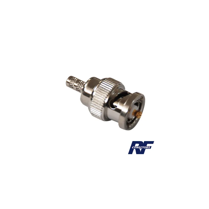 Conector BNC Macho Inverso, de anillo plegable para cables RG-58/U, RG-142/U.