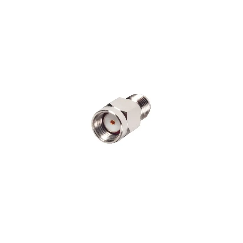 Adaptador en Línea de Conector SMA Macho Inverso a SMA Hembra, Níquel/ Oro/ Teflón.