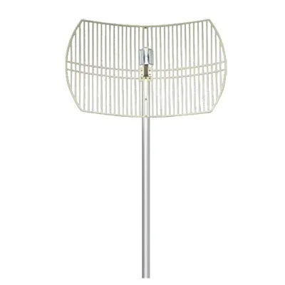 Antena Rejilla direccional, Ganancia 24 dBi, Dimensiones (90 x 60 x 38 cm), rango de frecuencia (2300-2500 MHz).