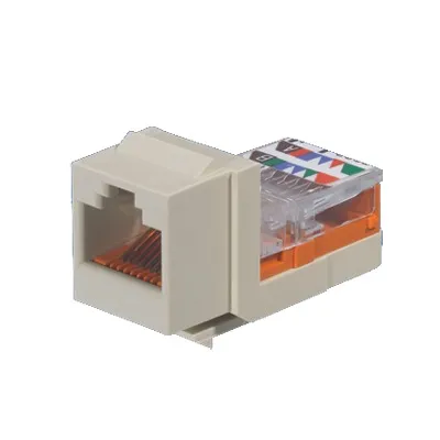 Conector Jack NetKey Estilo Leadframe, Tipo Keystone, Categoría 5e, de 8 Posiciones y 8 Cables, Color Blanco Mate