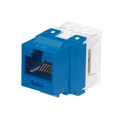Conector Jack NetKey Estilo 110 (de Impacto), Tipo Keystone, Categoría 6, de 8 Posiciones y 8 Cables, Color Azul