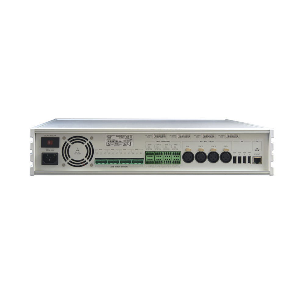 ETAPA DE POTENCIA DIGITAL 4x120W 100V MILLENNIUM IP CON CONECTIVIDAD IP LAN, SUPERVISON, CALIDAD DE SONIDO HQ PARA 4 ZONAS, EN FORMATO RACK 2U - Image 2