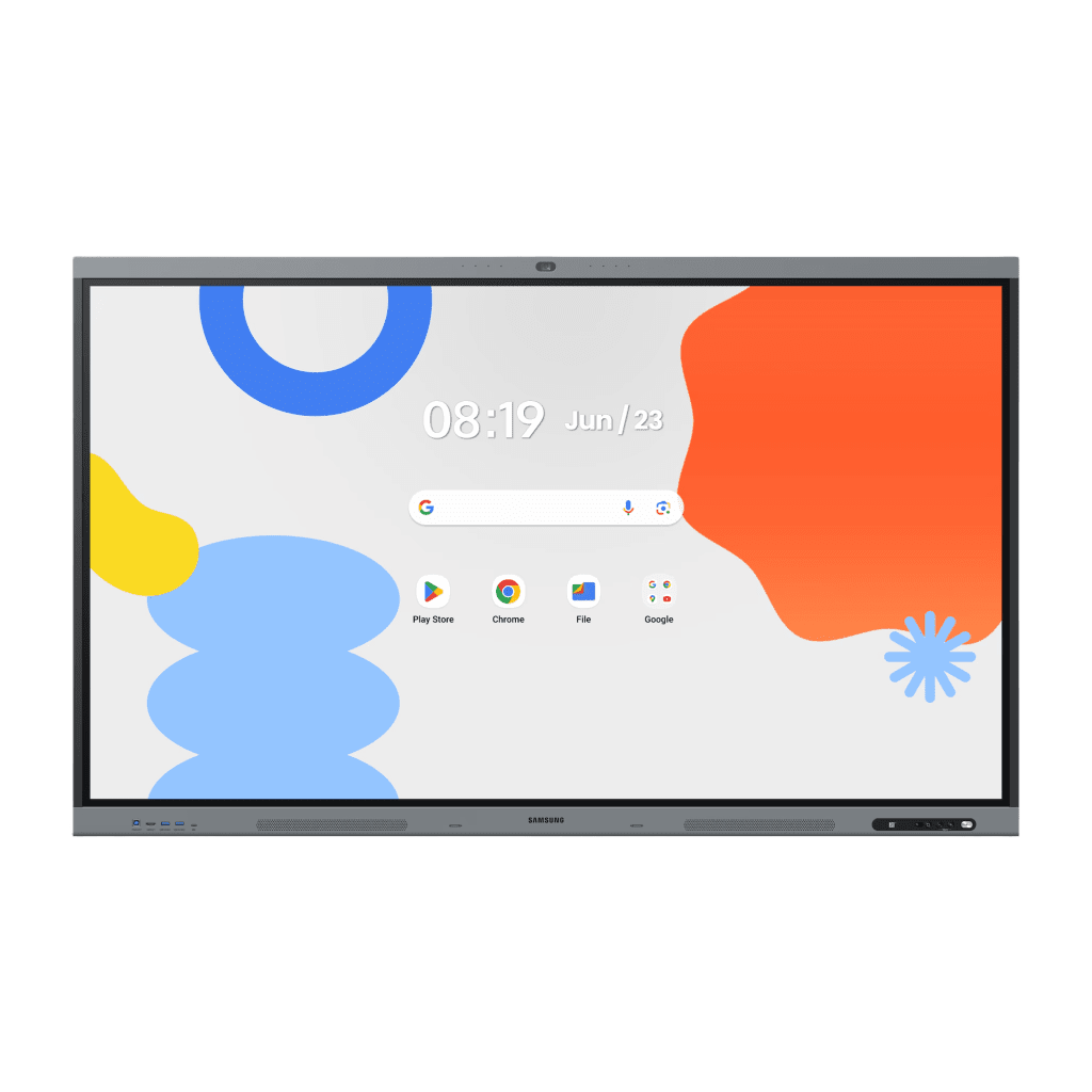 Pantalla Interactiva WAFX-P Series 65" 4K UHD / Android 15 EDLA / Octa-core CPU / 48MP Cámara Integrada / 8 Micrófonos Far-Field / 50 Puntos Touch IR / Wi-Fi 6 / 16GB RAM / 128GB Almacenamiento / Bocina 20W