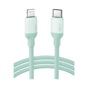 Cable USB-C a Lightning / Certificado MFi / 1 Metro / Adecuado para iPhone, iPad, iPod / Carga Rápida PD 20W /  Sincronización de Datos de hasta 480 Mbps / Goma de Silicona y  TPE. / Suave al Tacto / Color  Green