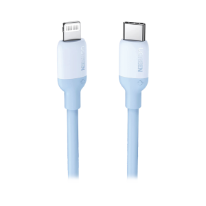 Cable USB-C a Lightning / Certificado MFi / 1 Metro / Adecuado para iPhone, iPad, iPod / Carga Rápida PD 20W /  Sincronización de Datos de hasta 480 Mbps / Goma de Silicona y  TPE. / Suave al Tacto / Color Navy Blue