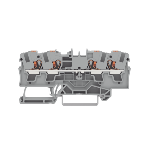 Borna de Paso / 4 Conductores / Push-in CAGE CLAMP® / 4 mm² / 32 A / 800 V / Carril DIN / ATEX IECEx / Prueba Ø4 mm