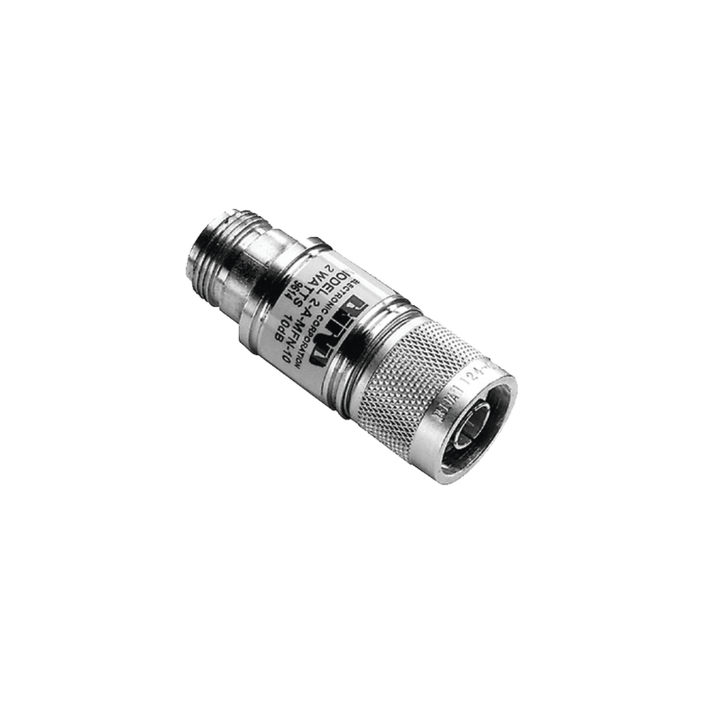 Atenuador en Línea de 10 dB, 2 W. Máximo, CD-4 GHz, Conectores N Macho-Hembra.