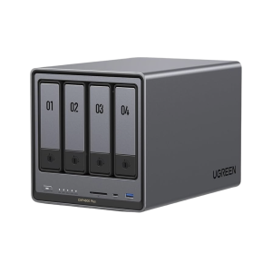 NAS UGREEN NASync DXP4800 Plus / Procesador Intel Pentium Gold 8505 5 Núcleos / 4 Bahías SATA + 2 M.2 NVMe PCIe 4.0 / 8GB DDR5 Expandible a 64GB / 10GbE + 2.5GbE / USB 3.2 Gen 2 Tipo C / HDMI 4K / Sistema Almacenamiento Conectado Red