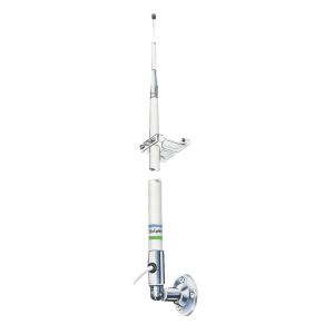 Antena Marina VHF Para Embarcación / Ganancia de 9 dB / Potencia de Entrada de 50 Watts / Incluye Cable Coaxial RG-58 de 20 Pies