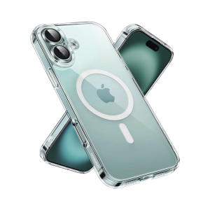 Funda protectora magnética transparente UGREEN Classy para iPhone 16 Plus (transparente)