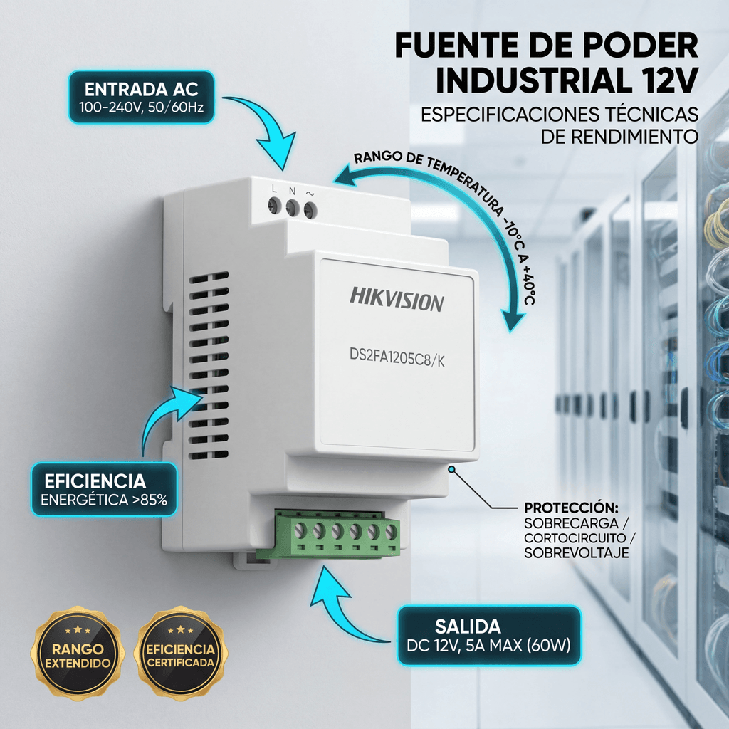 Fuente de Poder Regulada 12 Vcc / 13.5 Vcc / 15 Vcc para 8 Cámaras / 8 Amperes (1 Amp por Salida) / Voltaje de Entrada 90 - 130 VCA / Filtro de Ruido para Cámaras 4K / Modo para Largas Distancias - Image 4