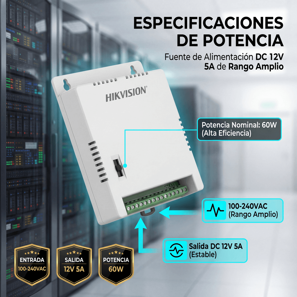 Fuente de Poder Regulada 12 Vcc / 13.5 Vcc / 15 Vcc para 8 Cámaras / 8 Amperes (1 Amp por Salida) / Voltaje de Entrada 90 - 130 VCA / Filtro de Ruido para Cámaras 4K / Modo para Largas Distancias - Image 7