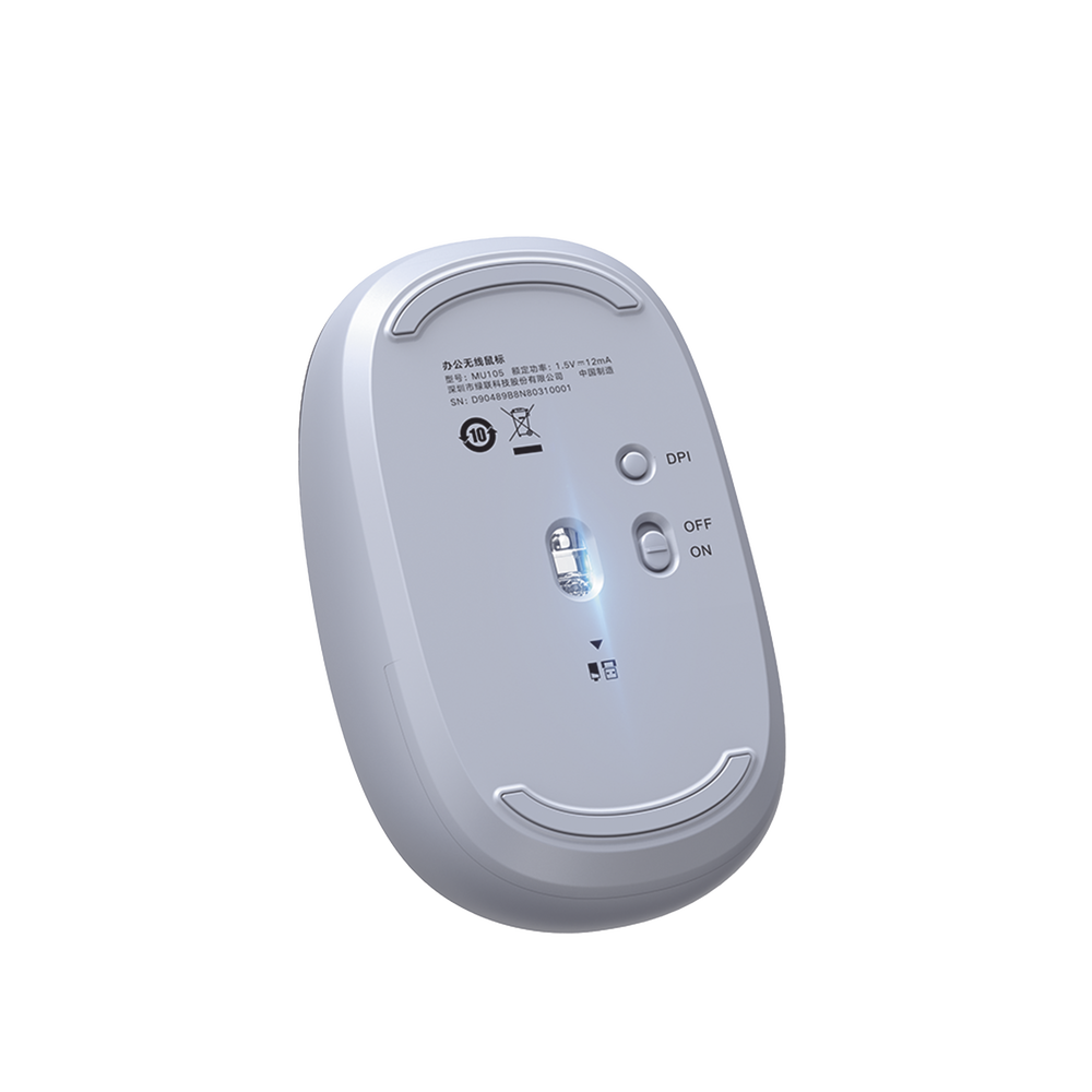 Mouse Inalámbrico 2.4G 800/1200/1600/2400 DPI | Función de 3 botones | Alcance 10m | Silencioso | Ergonómico | Anti-caída y Anti-interferencias | Batería Alcalina AA incluida | Color Dusty Blue. - Image 2