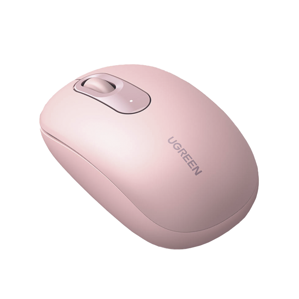 Mouse Inalámbrico 2.4G 800/1200/1600/2400 DPI | Función de 3 botones | Alcance 10m | Silencioso | Ergonómico | Anti-caída y Anti-interferencias | Batería Alcalina AA incluida | Color Dusty Pink.