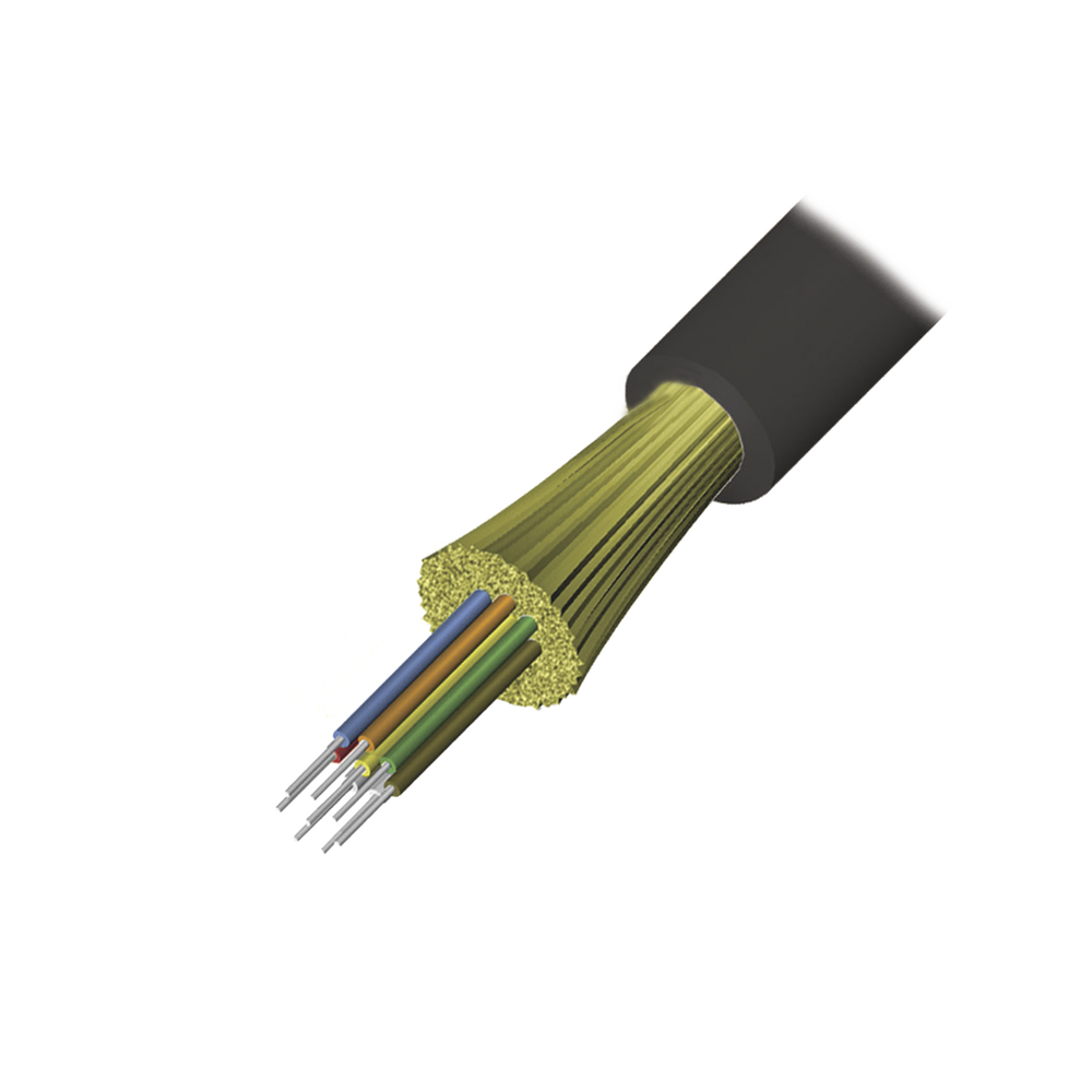 Cable de Fibra ?ptica de 12 Hilos, Interior/Exterior, Tight Buffer, No Conductiva (Diel?ctrica), Riser, Multimodo OM3 50/125 Optimizada, 1 Metro (3.28 Pies)