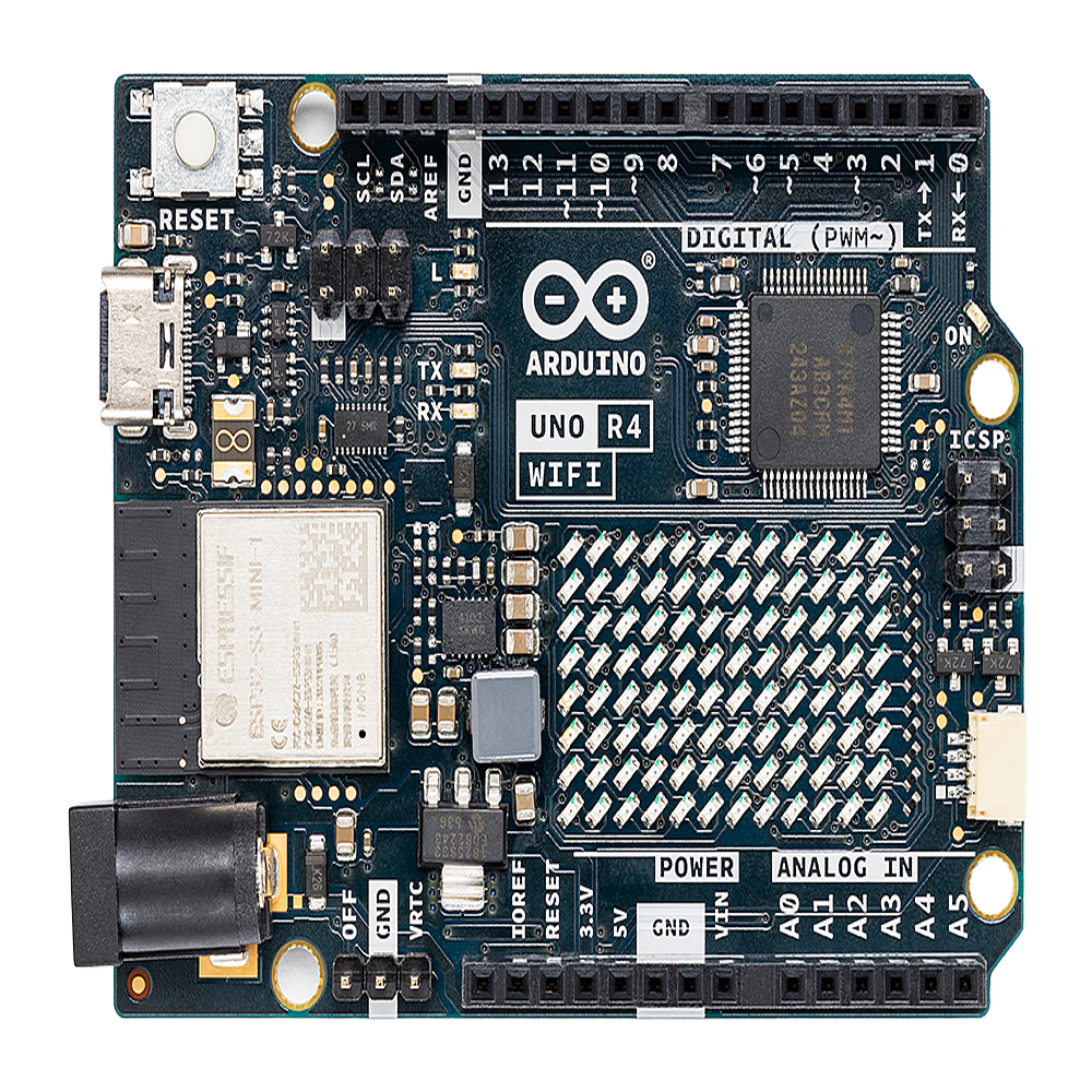 Placa de Desarrollo Arduino UNO R4 WiFi / Microcontrolador 32-bit RA4M1 Arm Cortex-M4 48 MHz / ESP32-S3 WiFi 4 y Bluetooth 5 / 256 kB Flash + 32 kB SRAM / Matriz LED 12x8 / DAC 12-bit / Compatibilidad Shields UNO - Image 2