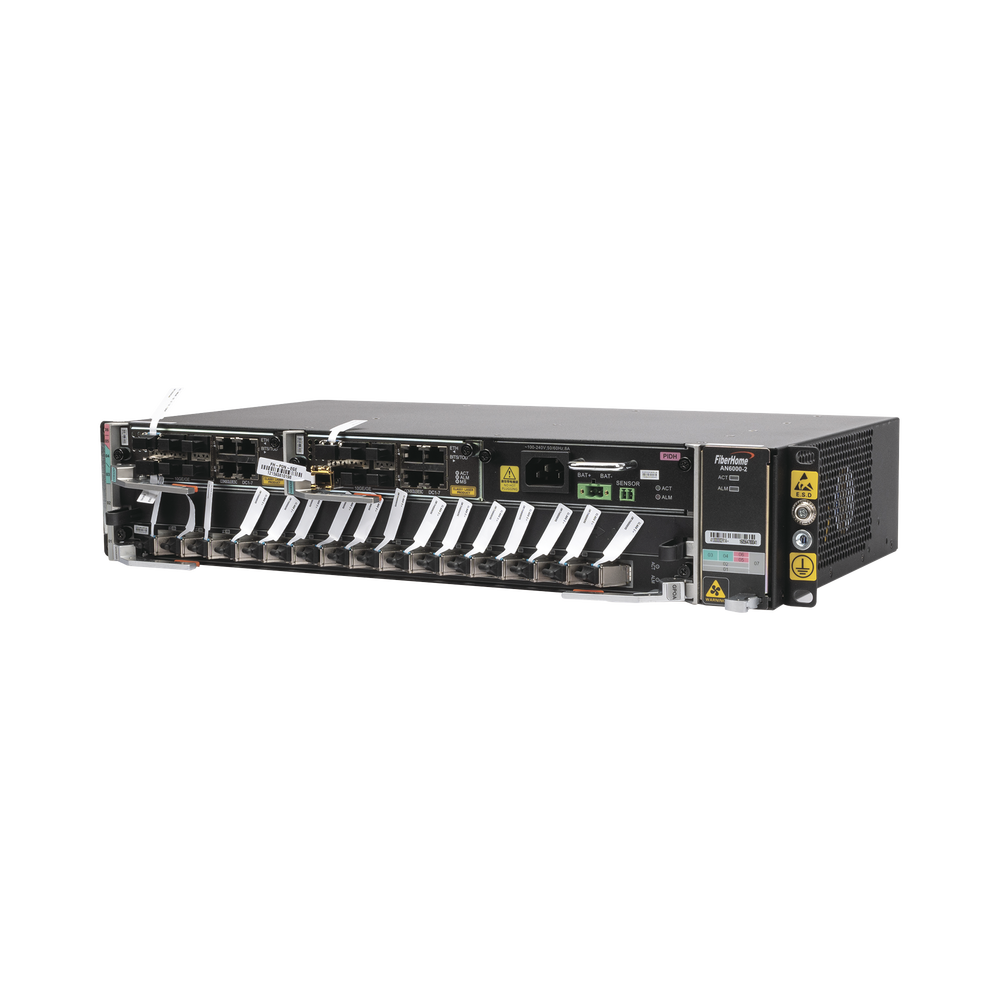 OLT Carrier Class Modular GPON, 2 Ranuras, Incluye 1 Tarjeta GPOA de 16 puertos GPON, 1 Fuente de CA, 2 UR, Gestión por UNM2000, CLI, Incluye Instalación de Software UNM2000, (Interoperabilidad con ONU´s de Terceros sin Costo)