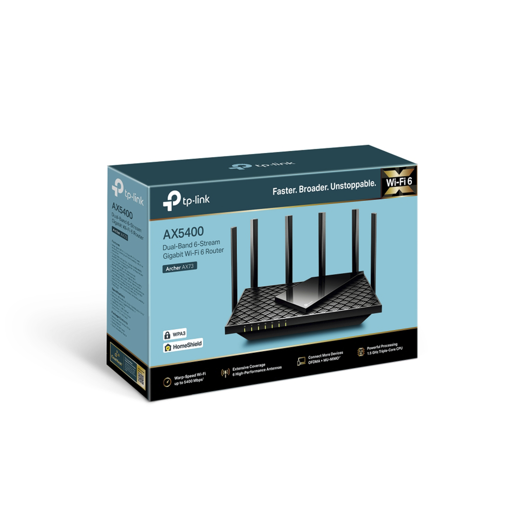 Router WiFi 6 Doble Banda / AX5400 MU-MIMO 4X4 y OFDMA / 1 puerto WAN 10/100/1000 Mbps / 4 puertos LAN 10/100/1000 Mbps / 1 puerto USB 3.0 / 6 potentes antenas / Administración App (Tether) o Página web / Protección HomeShield - Image 4