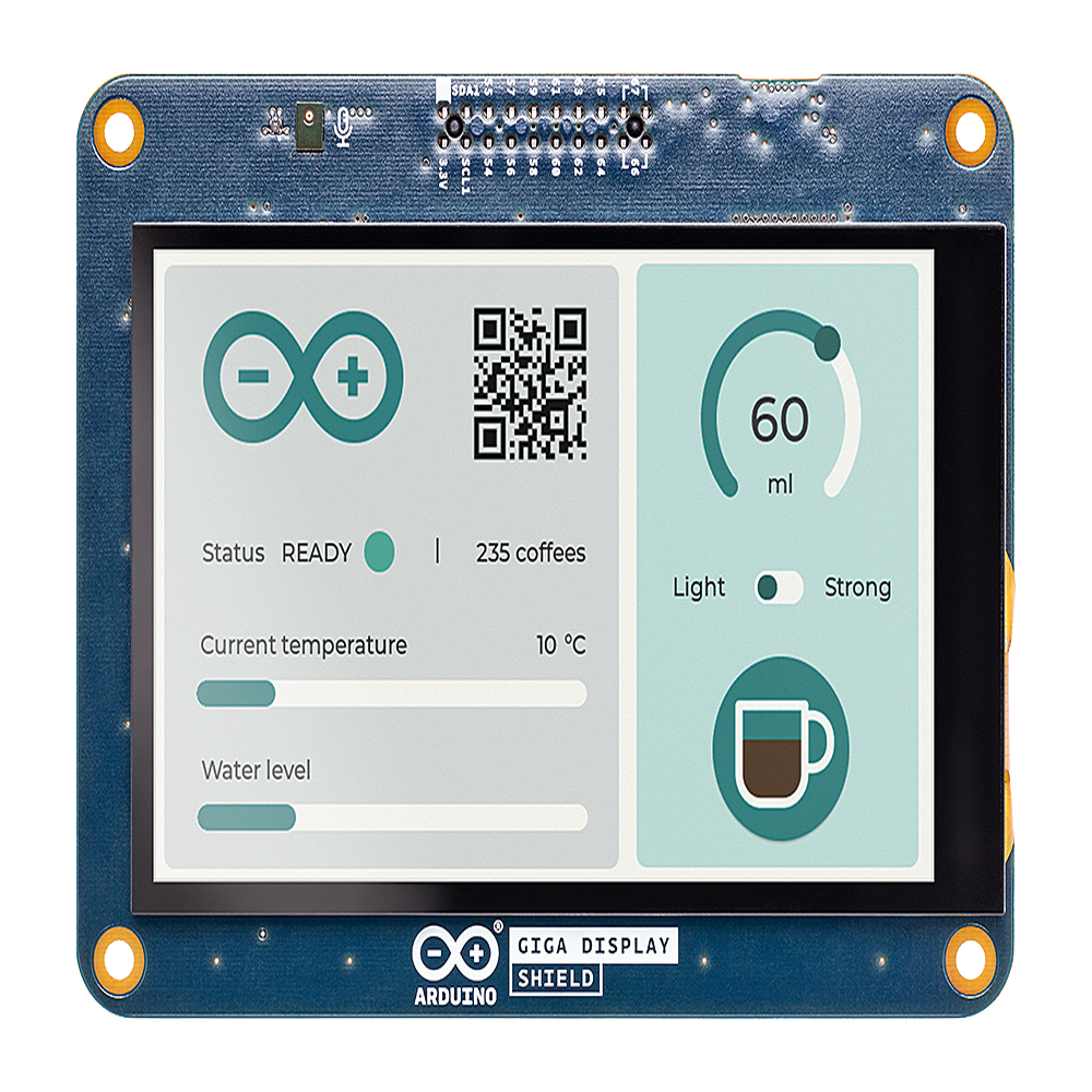 Shield Display Táctil Arduino GIGA / Pantalla TFT 3.97" 480x800 / Touch Capacitivo 5 Puntos / IMU 6 Ejes BMI270 / Micrófono Digital MEMS / LED RGB / Compatible GIGA R1 WiFi - Image 3