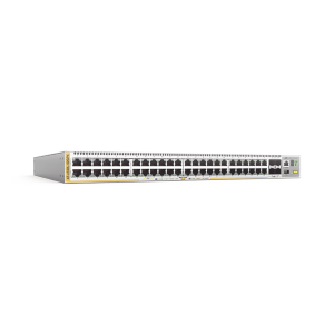 Switch PoE+ Stackeable Capa 3, 48 puertos 10/100/1000 Mbps + 4 puertos SFP+ 10 G, hasta 740 W, fuente redundante