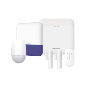 (AX PRO) KIT de Alarma AX PRO / Incluye: 1 Hub con bateria de respaldo / 1 Sensores PIR / 2 Contactos Magnéticos / 1 Control Remoto / 1 Sirena Inalambrica Exterior / WiFi / Compatible con Hik-Connect P2P (AXPRO-KIT)